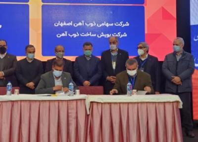 امضای دو قرارداد تحقیقاتی به وسیله ذوب آهن اصفهان با صرفه جویی بالغ بر 2.2 میلیون یورو